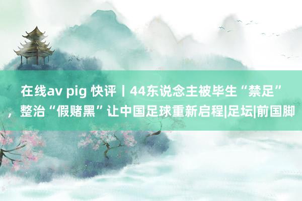 在线av pig 快评丨44东说念主被毕生“禁足”，整治“假赌黑”让中国足球重新启程|足坛|前国脚