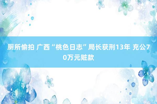 厕所偷拍 广西“桃色日志”局长获刑13年 充公70万元赃款