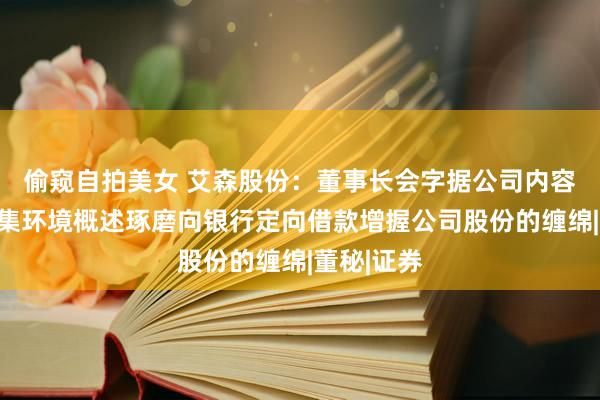 偷窥自拍美女 艾森股份：董事长会字据公司内容情况和市集环境概述琢磨向银行定向借款增握公司股份的缠绵|董秘|证券